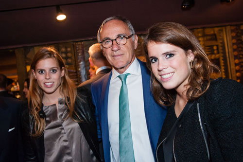 CEO Dr Ulrich Bez with Princesses Beatrice and Eugenie