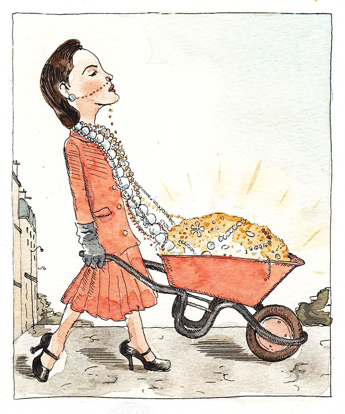 Are there any limits to how  modern jewellery can be worn? - Illustration by Barry Blitt