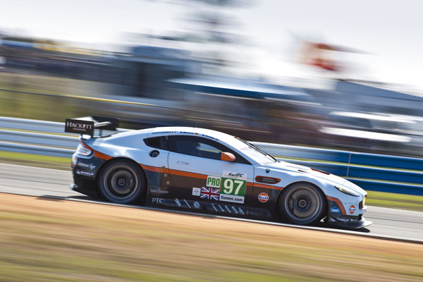 Turner piloting the modern Aston Martin Vantage GTE at Silverstone in last year's World Endurance Car Championship