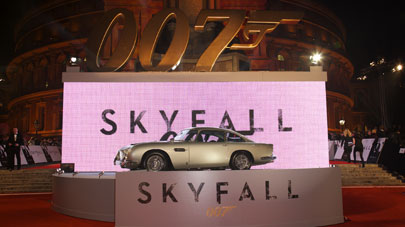 The iconic Aston Martin DB5 at the Royal world premiere of Skyfall