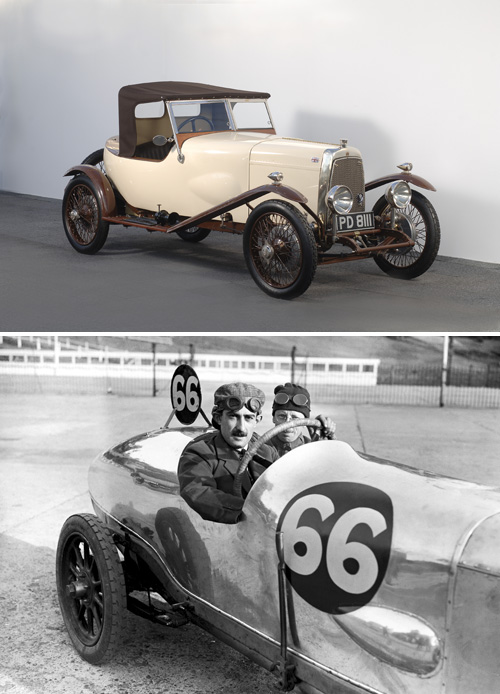 A full view of the Bamford and Martin side-valve team car;  Count Louis Zborowski participating in the Light Car Derby at Brooklands in 1921