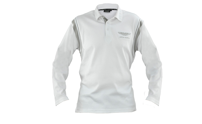 Polo Shirt/Grey Detail (Long Sleeve) - White