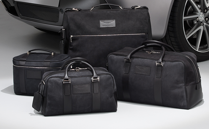 black leather luggage